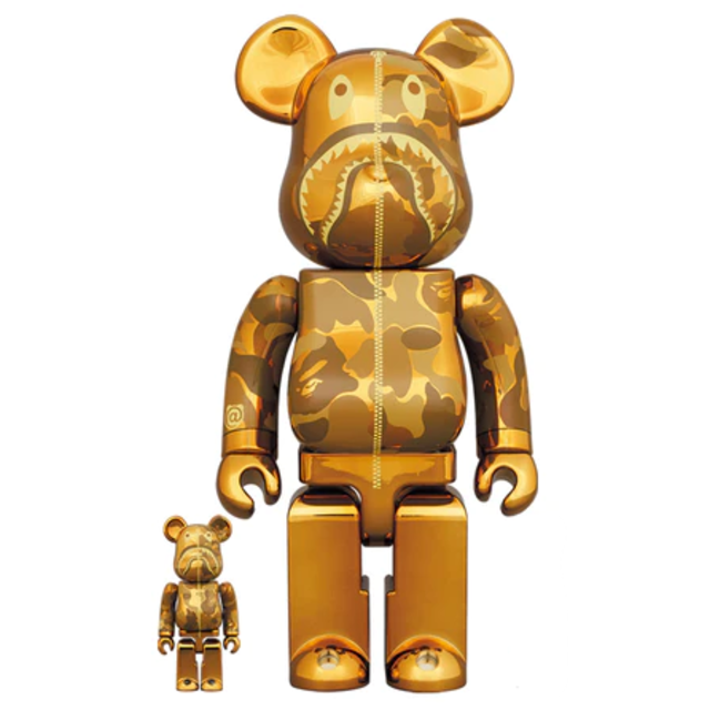 ベアBE@RBRICK BAPE CAMO SHARK 100% 400% gold