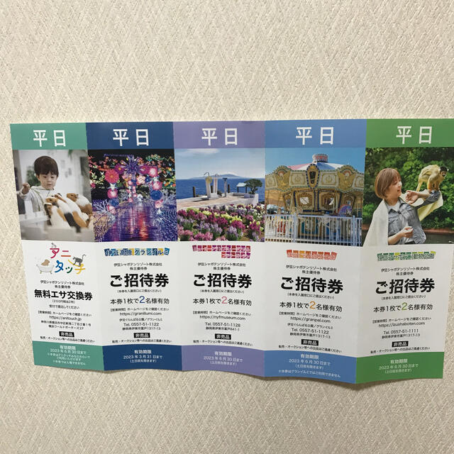 伊豆シャボテンリゾート優待券 チケットの施設利用券(遊園地/テーマパーク)の商品写真