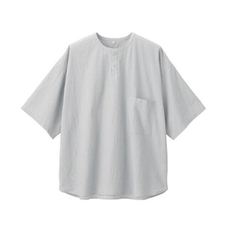 ムジルシリョウヒン(MUJI (無印良品))のMUJI  LABO 洗いざらしポプリン　プルオーバー半袖シャツ(シャツ)