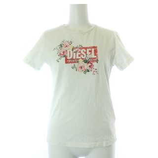 ディーゼル(DIESEL)のディーゼル DIESEL Tシャツ カットソー 半袖 花柄 白 ホワイト ピンク(Tシャツ(半袖/袖なし))