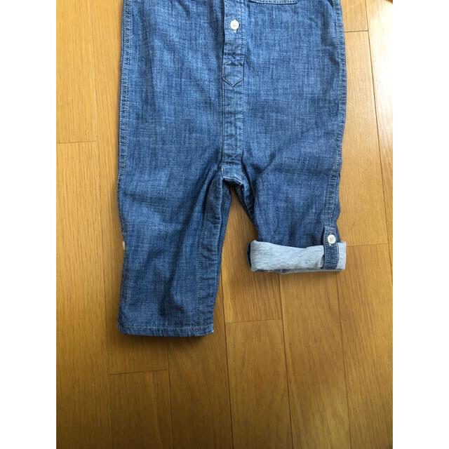 babyGAP(ベビーギャップ)のbabyGAP デニムロンパース つなぎ　80 男の子 キッズ/ベビー/マタニティのベビー服(~85cm)(ロンパース)の商品写真