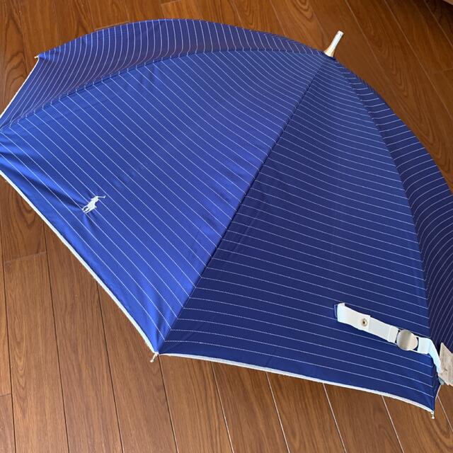 レディースラルフローレン 晴雨兼用　日傘　長傘　遮光軽量　ネイビー×ホワイト　未使用保管品
