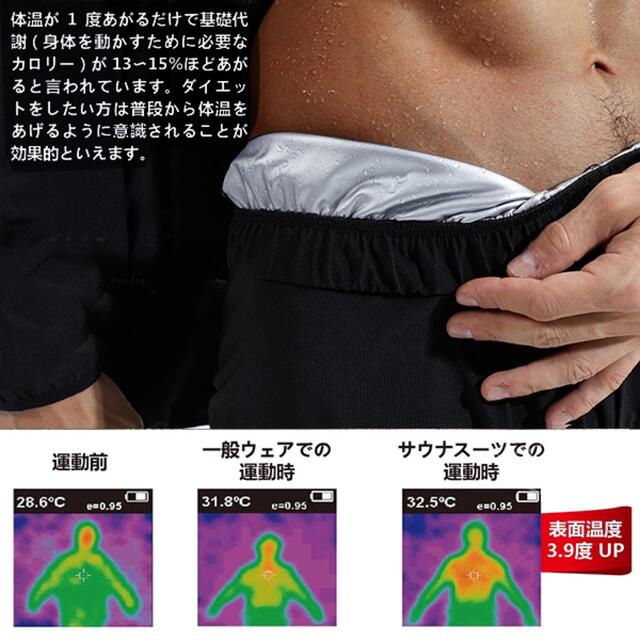 サウナスーツ メンズ【2点上下セット】セットアップ ダイエットウェア 発汗 痩せ