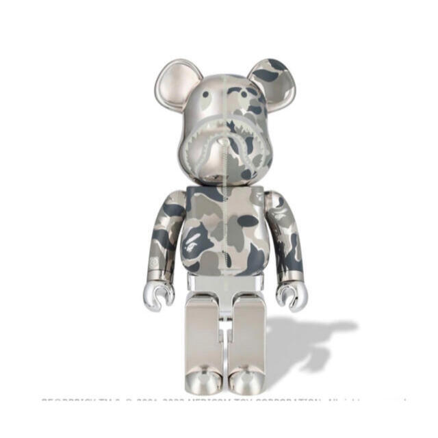 BE@RBRICK BAPE CAMO SHARK 1000％ SILVER