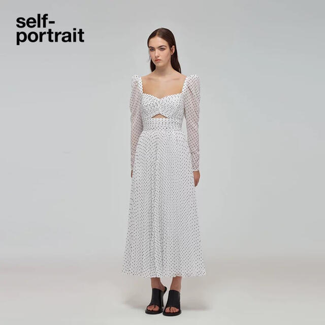 ❤️正規品Selfportrait22新作新品☆チェックロングワンピース ドレス-