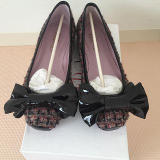 レッドヴァレンティノ(RED VALENTINO)の新品★レッドヴァレンティノ リボン付きフラットシューズ(バレエシューズ)