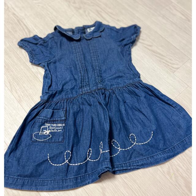 Petit jam(プチジャム)のpetitjam☆衿スカラップデニムワンピース80 キッズ/ベビー/マタニティのベビー服(~85cm)(ワンピース)の商品写真