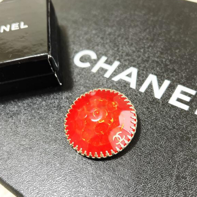 レア品　CHANEL シャネル　ビッグ　グリポア　レッドストーン　ブローチ