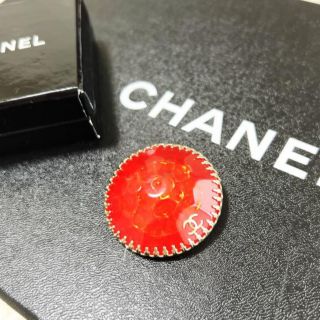 レア品 CHANEL シャネル ビッグ グリポア レッドストーン ブローチ