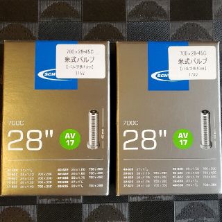 ２個セット SCHWALBE 米式 チューブ 17AV 700x40C等(パーツ)