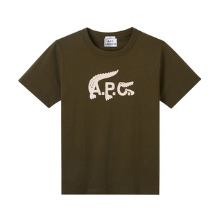 アーペーセー(A.P.C)のユニセックスTシャツ　Lacoste x A.P.C. ビッグプリント　S(Tシャツ(半袖/袖なし))