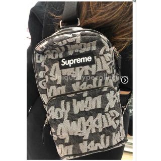 Supreme fat tip jacquard denim sling bag