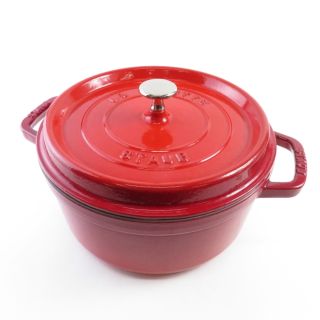 ストウブ(レッド/赤色系)の通販 300点以上 | STAUBを買うならラクマ ネットお得セール 【きっき様専用】ストウブ ココ ピコット ラウンド 24 グレナディンレッド 調理器具