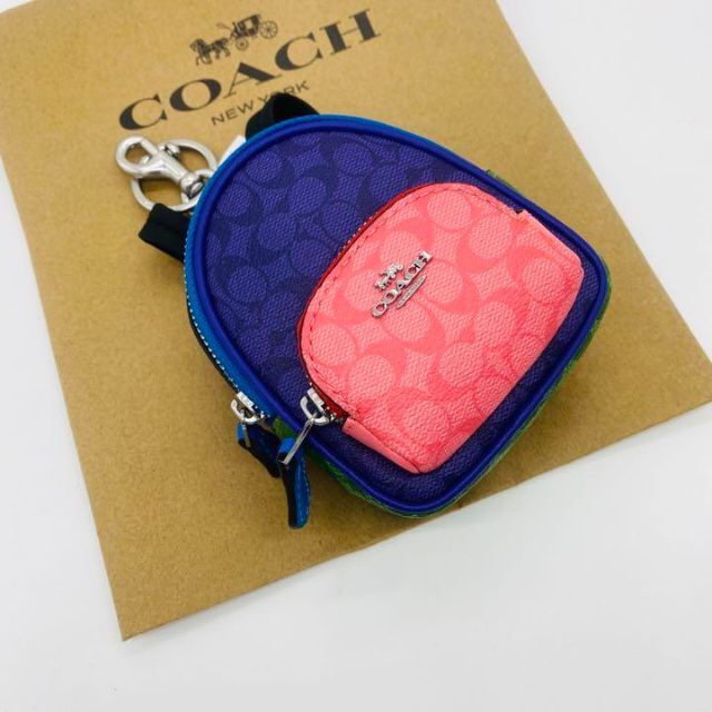 COACH コーチ　カラーブロック　バッグチャーム　ミニバックパック