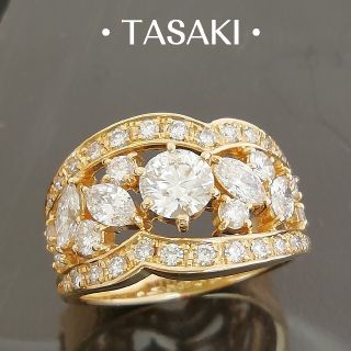 タサキ(TASAKI)のK18YG✨TASAKI✨ダイヤ0.485ct✨脇ダイヤ0.98ct✨宝石リング(リング(指輪))