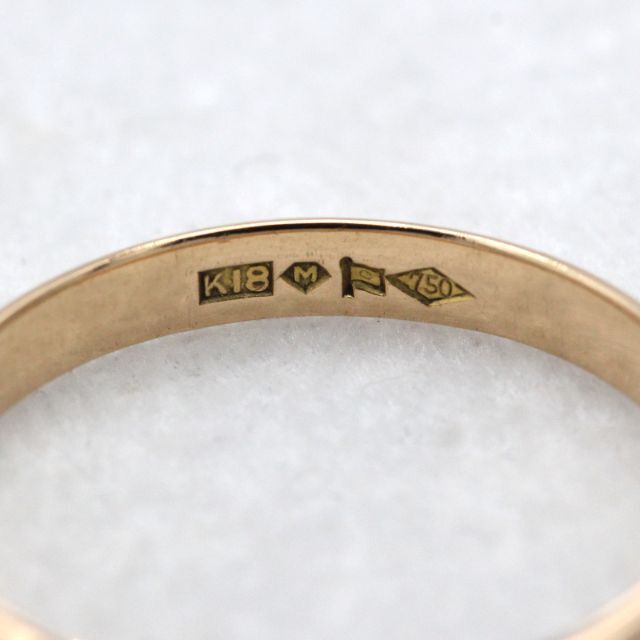 美品 ピンクゴールド リング K18 甲丸 アクセサリー 指輪 U03932美品
