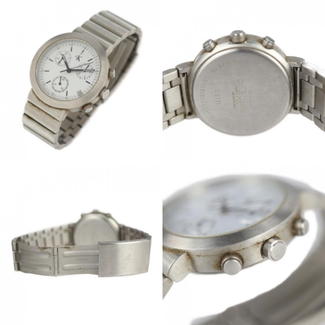 Calvin Klein(カルバンクライン)のCalvin klein カルバンクライン   腕時計 K2171 ステンレススチール   シルバー   CK クオーツ クロノグラフ 難あり 【本物保証】 メンズの時計(腕時計(アナログ))の商品写真