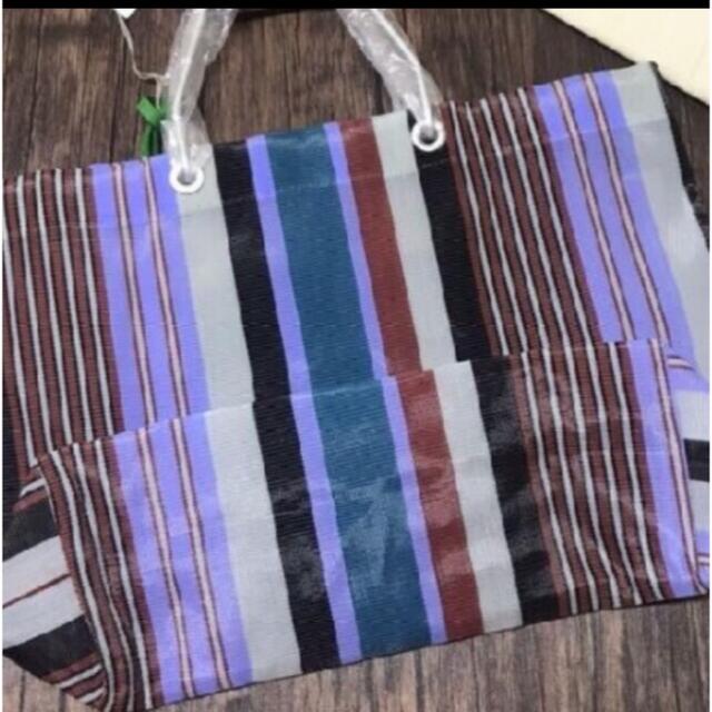 MARNI マルニフラワーカフェ ストライプバッグ トートバッグ ライト