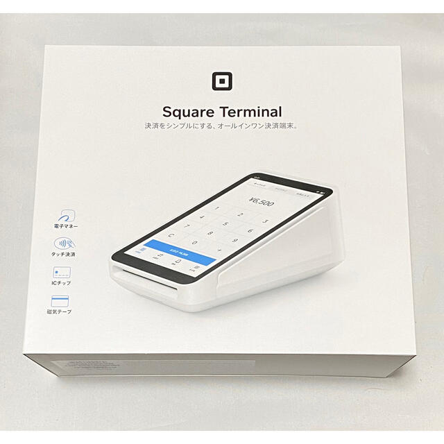 ホワイトブラウン Square ターミナル 決済端末 A-SKU-0609 タッチ決済
