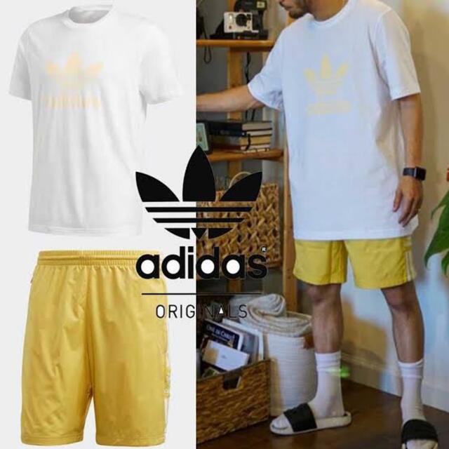 adidas(アディダス)の新品　黄色 XL アディダス ハーフパンツ ショートパンツ グッチ 短パン  メンズのパンツ(ショートパンツ)の商品写真