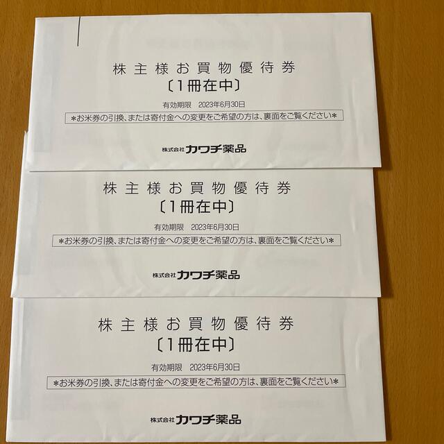 カワチ薬品　株主優待　15000円分