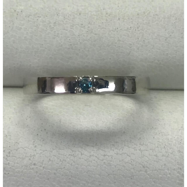 ★大きめの20号★プラチナPt900ブルーダイヤモンド・デザインリング★0.05リング(指輪)