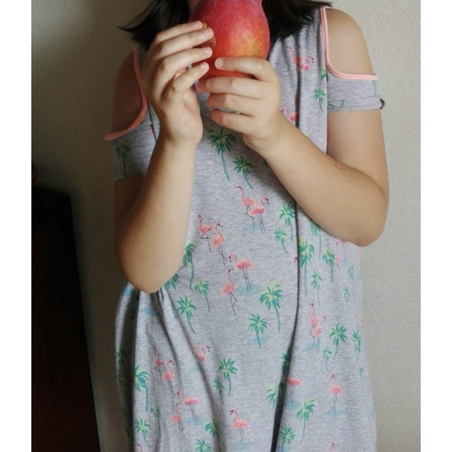 GYMBOREE(ジンボリー)のアメリカ子供服Gymboreeのワンピース　フラミンゴ柄 キッズ/ベビー/マタニティのキッズ服女の子用(90cm~)(ワンピース)の商品写真