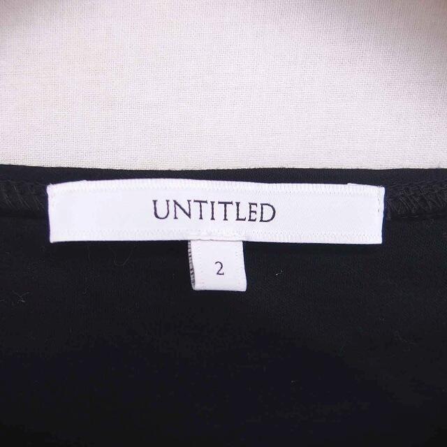 UNTITLED(アンタイトル)のアンタイトル カットソー Tシャツ ボートネック 刺繍 綿 半袖 2 黒 レディースのトップス(カットソー(半袖/袖なし))の商品写真