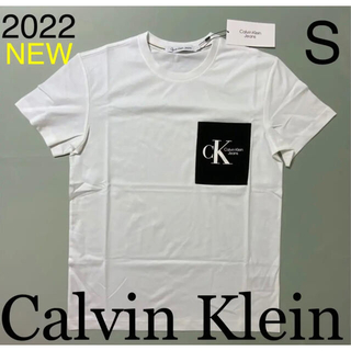 カルバンクライン(Calvin Klein)の洗練されたデザイン　カルバンクライン　ポケットTシャツ　ホワイト　S　新モデル(Tシャツ/カットソー(半袖/袖なし))