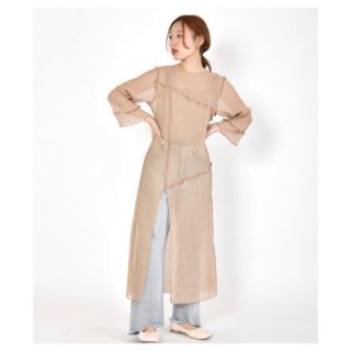 ダブルクローゼット(w closet)のダブルクローゼット　メローワンピース　シフォンワンピース(ロングワンピース/マキシワンピース)