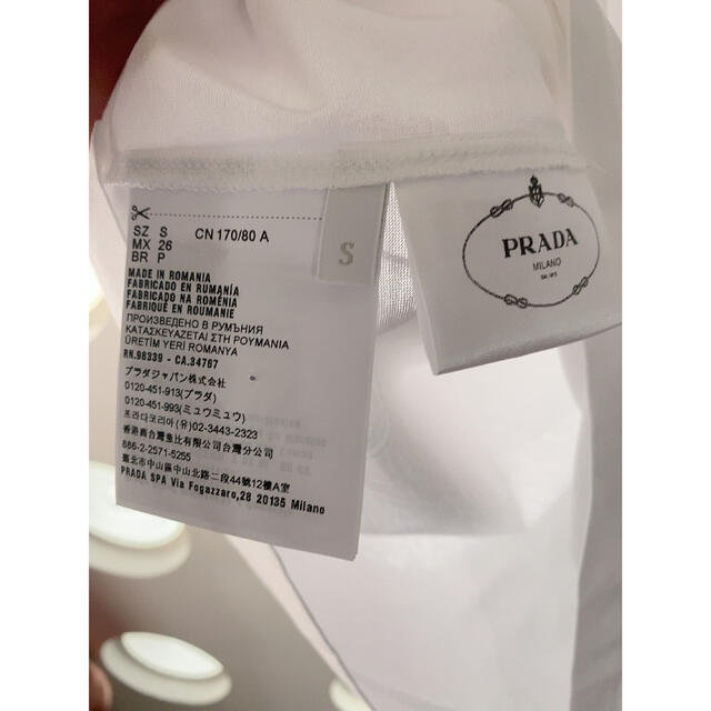 PRADA(プラダ)のプラダ　PRADA 2021/SS　Tシャツ コットンジャージー Sサイズ  レディースのトップス(Tシャツ(半袖/袖なし))の商品写真