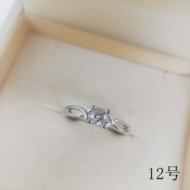 tt12083閉店セール12号リング一粒石細身czダイヤモンドリング レディースのアクセサリー(リング(指輪))の商品写真