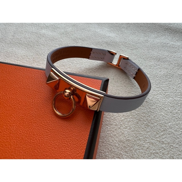 【未使用品】エルメス HERMES レザーブレスレット リヴァル・ミニ ゴールド