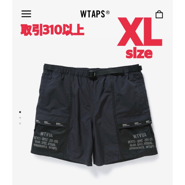 W)taps(ダブルタップス)のWTAPS 2022SS TRACKS SHORTS BLACK XLサイズ メンズのパンツ(ショートパンツ)の商品写真