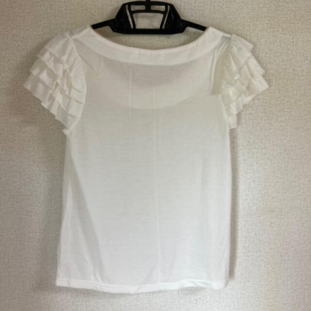 白　形フリルTシャツ メンズのトップス(Tシャツ/カットソー(半袖/袖なし))の商品写真