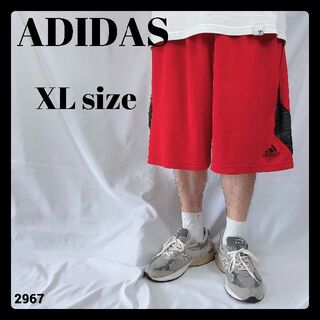 アディダス(adidas)のadidas アディダス ハーフパンツ バスケットボール 赤 レッド XLサイズ(ショートパンツ)