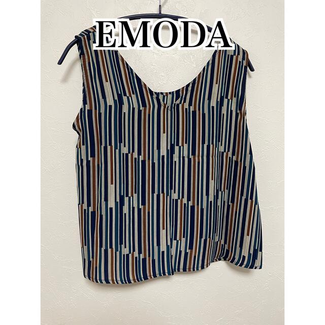 EMODA(エモダ)のEMODA シフォンノースリーブ ストライプ レディースのトップス(シャツ/ブラウス(半袖/袖なし))の商品写真