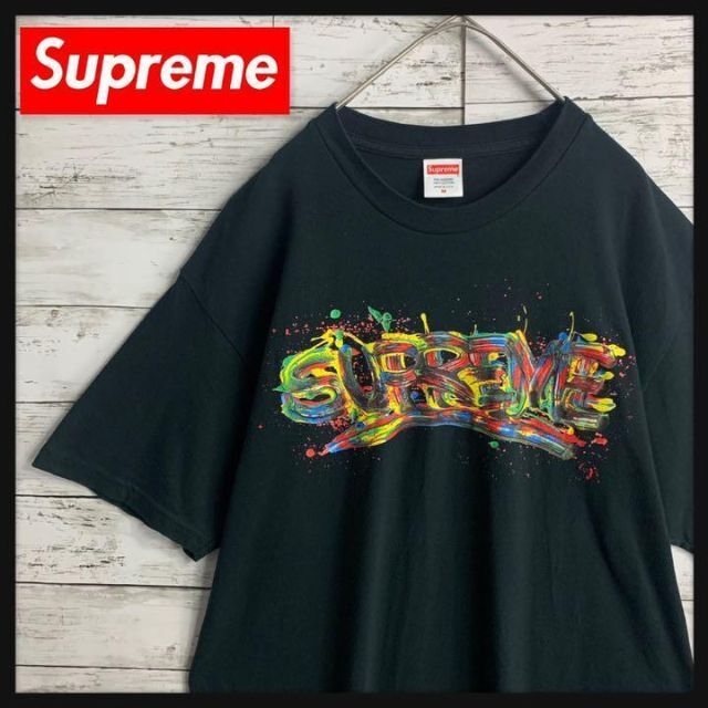 【即完売モデル】supreme Tシャツ ペイントロゴ 希少デザイン　入手困難