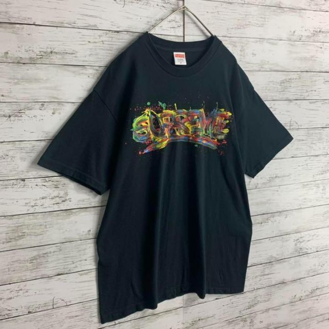 【即完売モデル】supreme Tシャツ ペイントロゴ 希少デザイン　入手困難