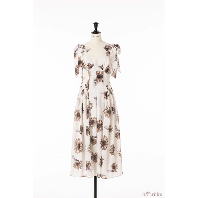 Herlipto Sunflower-Printed Midi Dress