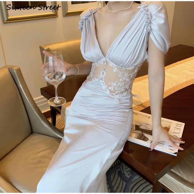 MIIA(ミーア)のエレガントなサテンドレス レディースのフォーマル/ドレス(ロングドレス)の商品写真