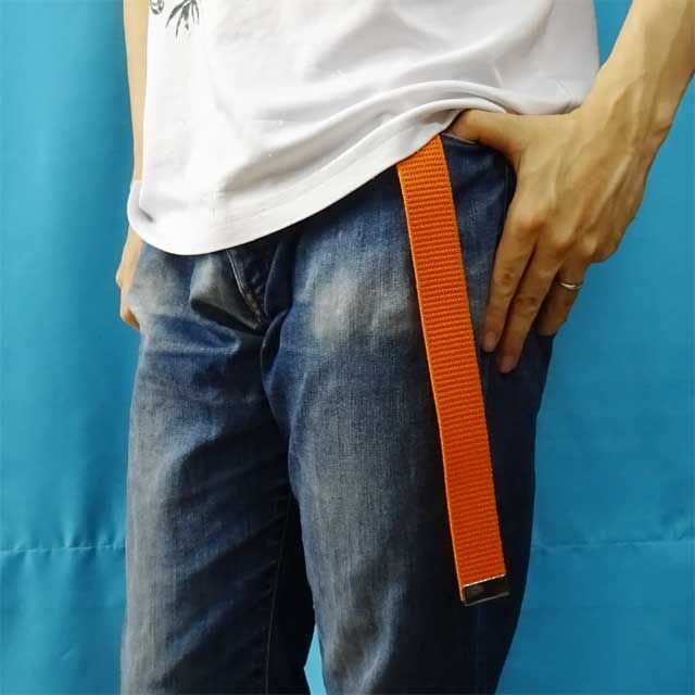 日本製　ガチャベルト　オレンジ　１３０ｃｍ　GIベルト　ベルト メンズのファッション小物(ベルト)の商品写真