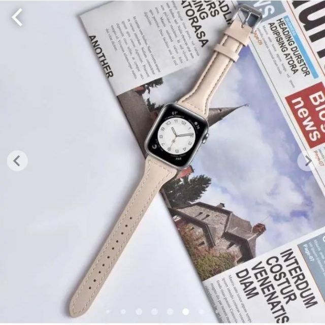 【新品】アップルウォッチ　スリムレザーバンド　38/40/41mm メンズの時計(レザーベルト)の商品写真