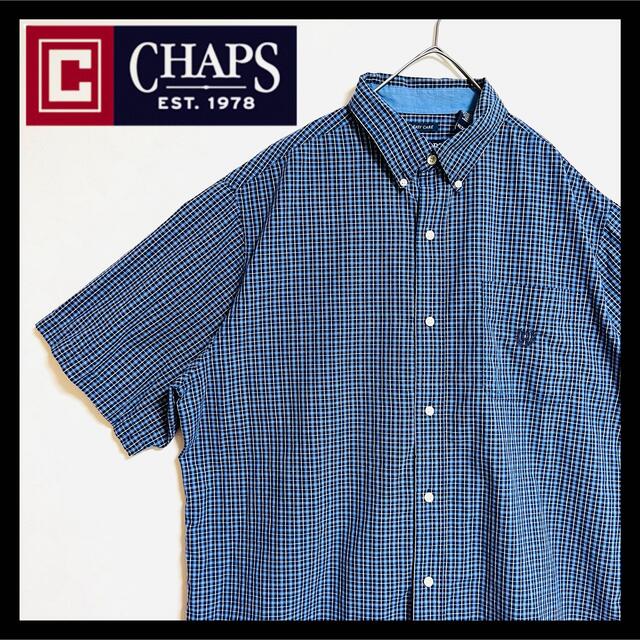 CHAPS(チャップス)のUS古着 90s CHAPS チェックシャツ 半袖 オーバーサイズ  サイズXL メンズのトップス(シャツ)の商品写真