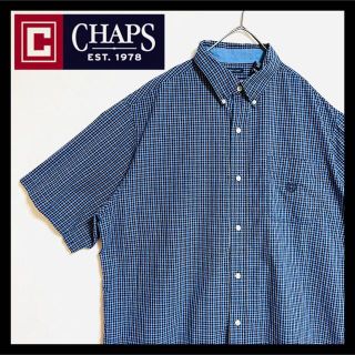 チャップス(CHAPS)のUS古着 90s CHAPS チェックシャツ 半袖 オーバーサイズ  サイズXL(シャツ)