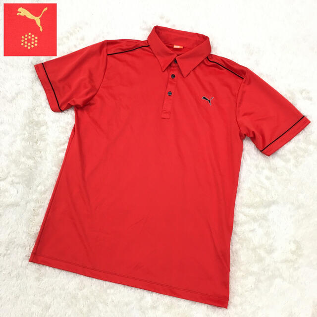 PUMA GOLF ゴルフウェア ポロシャツ 刺繍ロゴ ドライ メンズ XO 赤