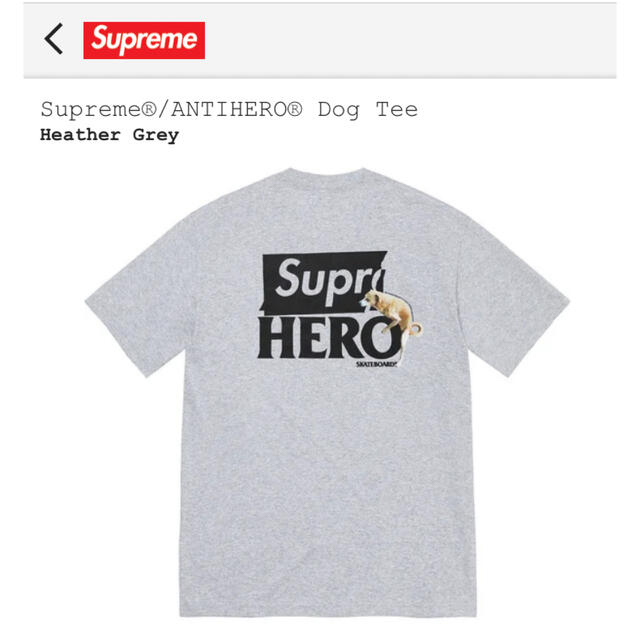 supreme ANTIHERO Dog Tee XL グレー 高品質 www.gold-and-wood.com