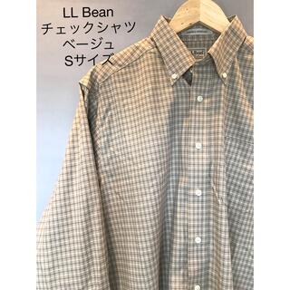 エルエルビーン(L.L.Bean)のLL bean チェックシャツ ボタンダウン 長袖 ベージュ Sサイズ(シャツ)