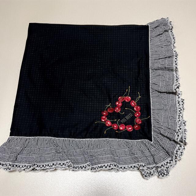 ピンクハウス アメリカンチェリー刺繍 リバーシブル ストール 黒 激安