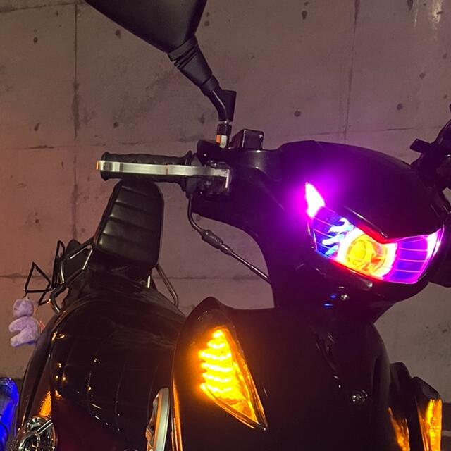 アドレスv125G 虹赤イカリングヘッドライト! アドレスv125 v125s